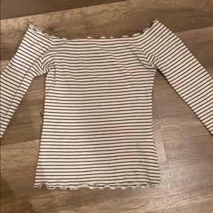 It’s a long sleeve off the shoulder top
